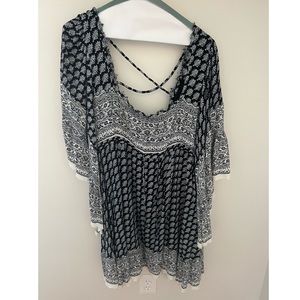 Free People Bandana Boho Tunic Mini Dress Size M